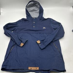 Dravus Jacket Men's Anorak Hooded Side Zip Casual Outdoors Pullover Size L BLUE